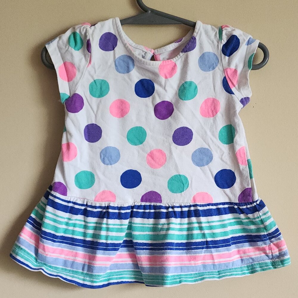 Jumping Beans - Toddler Polka Dots And Stripes T-Shirt Size 18 Months